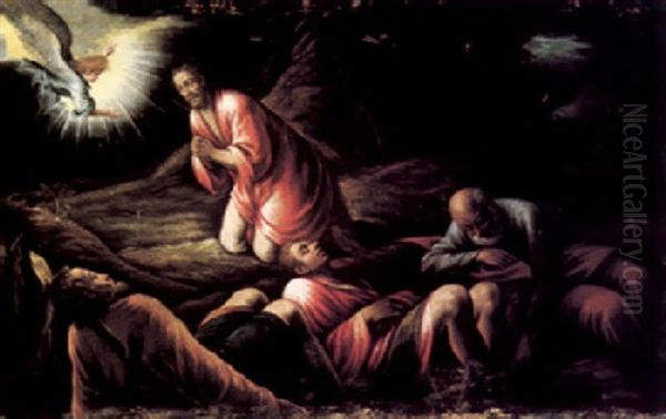 Agony In The Garden Oil Painting by Jacopo dal Ponte Bassano