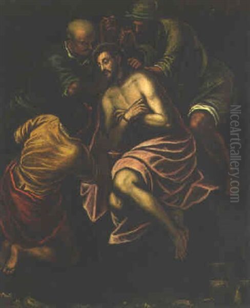 The Mocking Of Christ Oil Painting by Jacopo dal Ponte Bassano