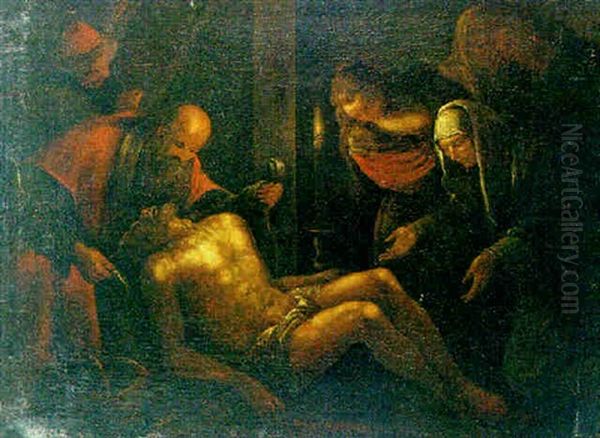 Lamentacion Sobre El Cuerpo De Cristo Oil Painting by Jacopo dal Ponte Bassano