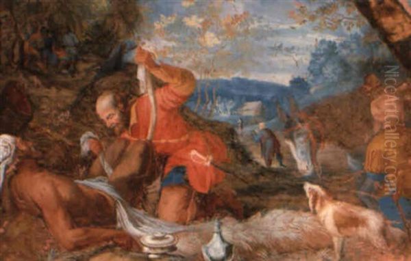 Der Barmherzige Samariter Oil Painting by Jacopo dal Ponte Bassano