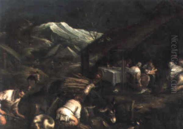 Die Anbetung Der Hirten Oil Painting by Jacopo dal Ponte Bassano