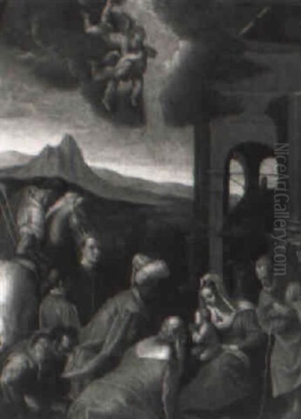 The Adoration Of The Magi Oil Painting by Jacopo dal Ponte Bassano