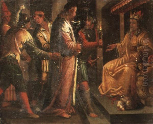 Christ Before Pilate Oil Painting by Jacopo dal Ponte Bassano