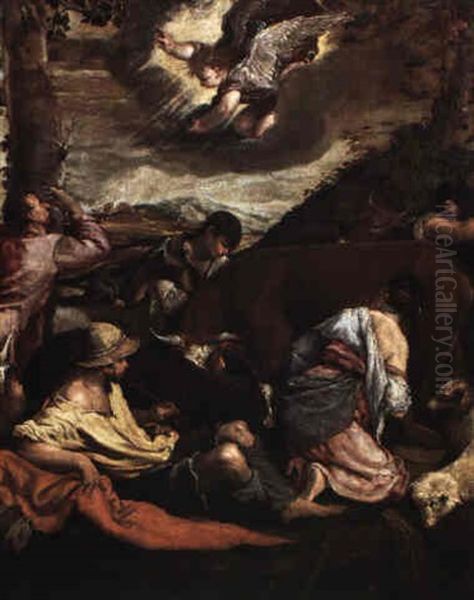 The Annunciation To The Shepherds Oil Painting by Jacopo dal Ponte Bassano