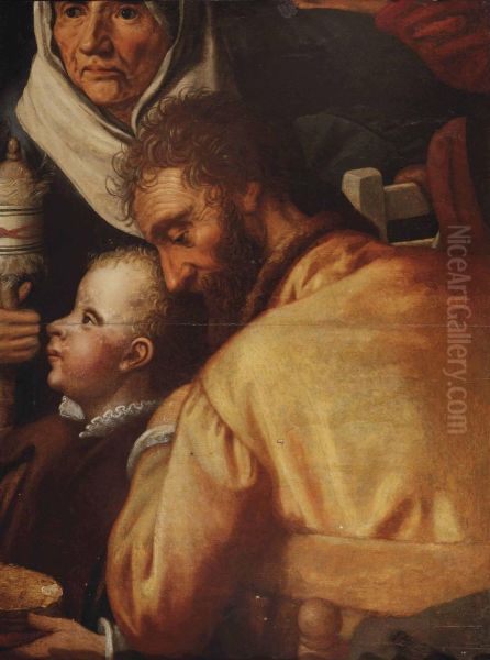 The Adoration Of The Shepherds: A Fragment Oil Painting by Pieter Aertsen