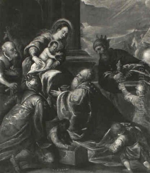 Adoration Des Rois Mages Oil Painting by Jacopo dal Ponte Bassano