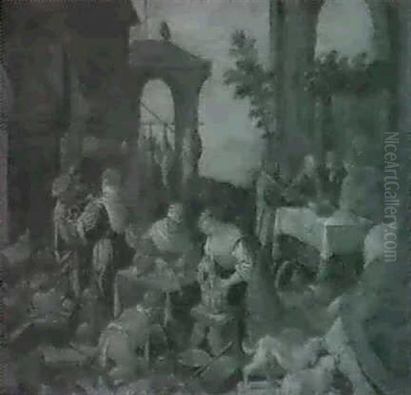 Le Festin Oil Painting by Jacopo dal Ponte Bassano