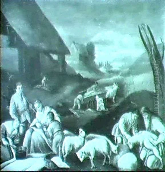 Die Schafschur (monatsdarstellung) Oil Painting by Jacopo dal Ponte Bassano