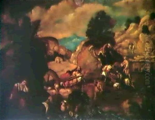 Rebekah At The Well  Rebekah And Essau Oil Painting by Jacopo dal Ponte Bassano