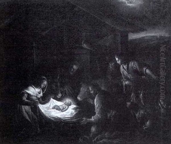 The Adoration Of The Shepherds Oil Painting by Jacopo dal Ponte Bassano