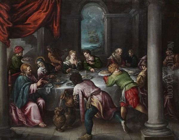 Les Noces De Cana Oil Painting by Leandro da Ponte Bassano