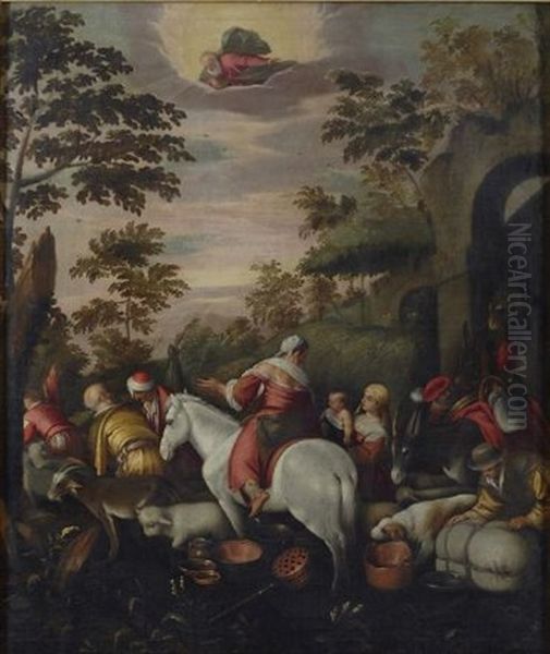 Il Trasferimento Sull'arca Oil Painting by Leandro da Ponte Bassano