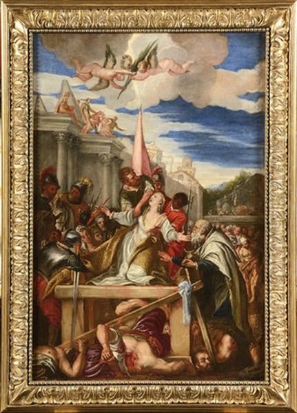 Martyre De Sainte Afre Oil Painting by Leandro da Ponte Bassano