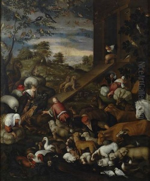 L'ingresso Degli Animali Nell'arca Di Noe Oil Painting by Leandro da Ponte Bassano