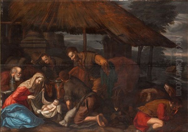 The Adoration Of The Shepards by Leandro da Ponte Bassano