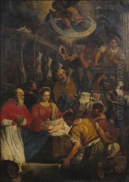 Adoration Of The Shepherds Oil Painting by Leandro da Ponte Bassano