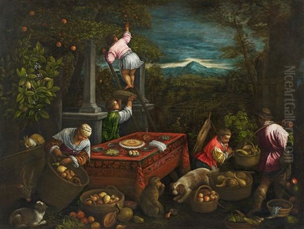 Allegory Of The Earth Oil Painting by Leandro da Ponte Bassano