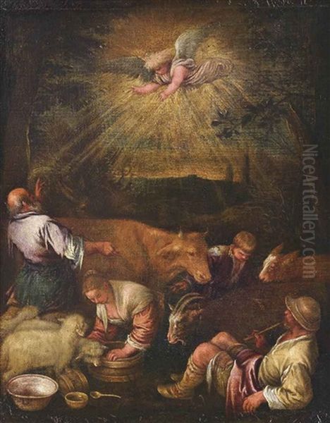 The Annunciation To The Shepherds Oil Painting by Leandro da Ponte Bassano