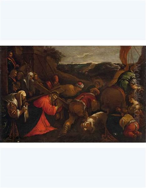 Salita Al Calvario Oil Painting by Leandro da Ponte Bassano