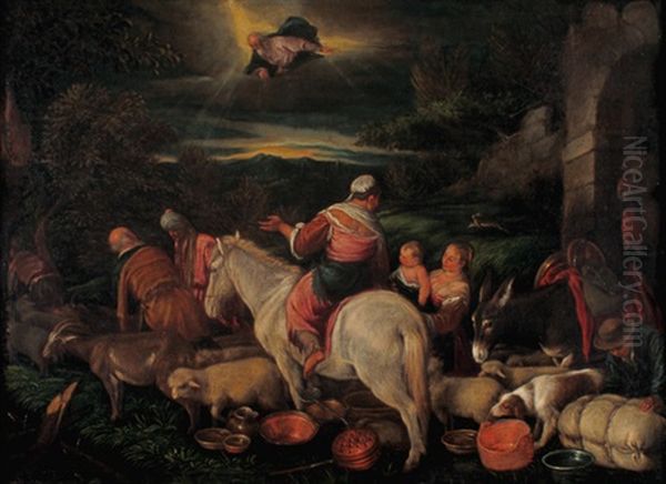 Partenza Di Abramo Per Cana Oil Painting by Leandro da Ponte Bassano