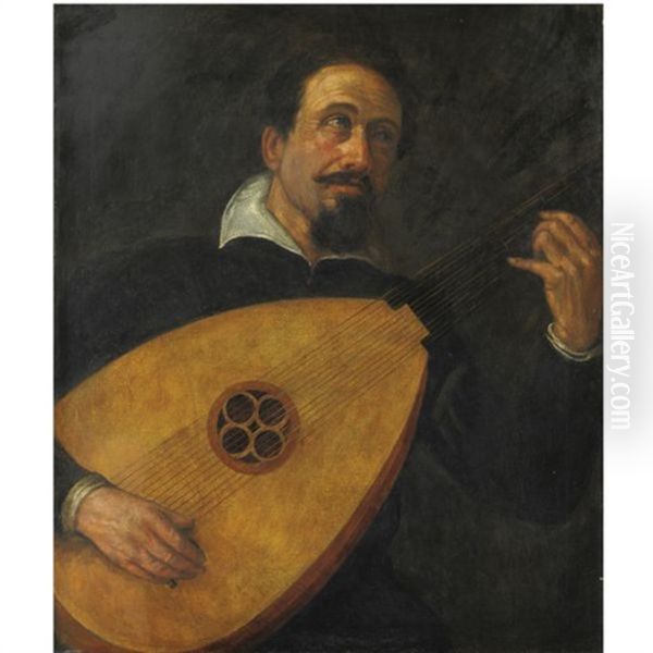 Suonatore Di Liuto Oil Painting by Leandro da Ponte Bassano