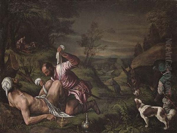 The Good Samaritan Oil Painting by Leandro da Ponte Bassano