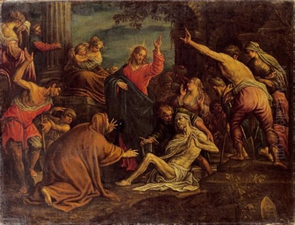 Die Auferweckung Des Lazarus Oil Painting by Leandro da Ponte Bassano