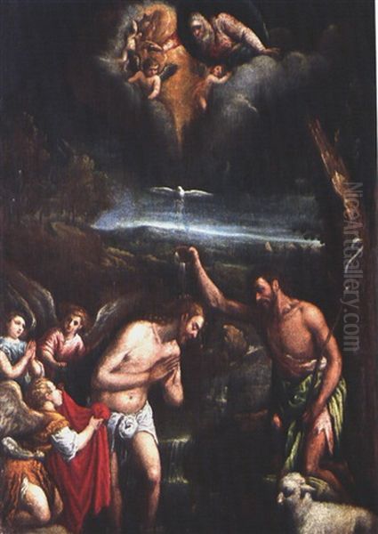 Die Taufe Christi Oil Painting by Leandro da Ponte Bassano