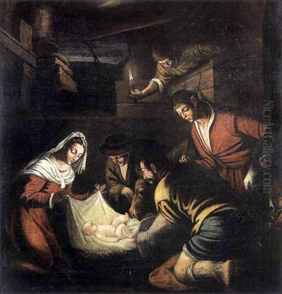 L'adoration Des Bergers Oil Painting by Leandro da Ponte Bassano