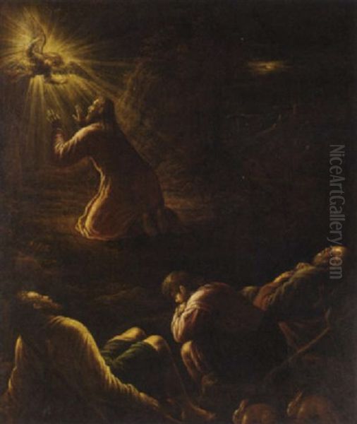 The Agony In The Garden Oil Painting by Leandro da Ponte Bassano