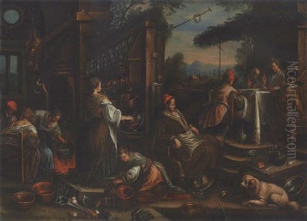 Les Pelerins D'emmaus Oil Painting by Leandro da Ponte Bassano