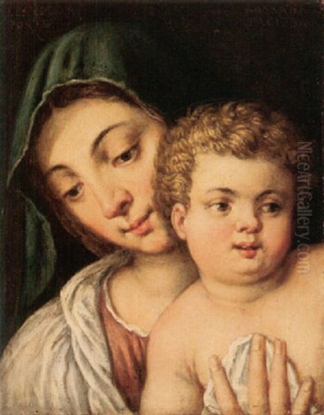 The Madonna And Child Oil Painting by Leandro da Ponte Bassano