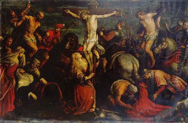 La Crucifixion Oil Painting by Leandro da Ponte Bassano