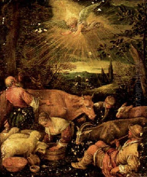 The Annunciation To The Shepherds Oil Painting by Leandro da Ponte Bassano