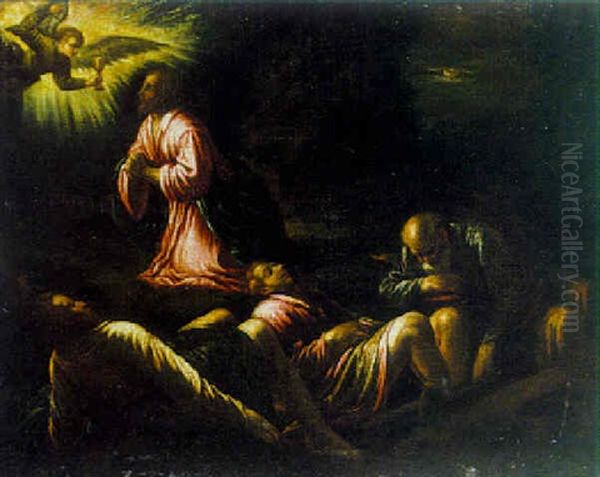 The Agony In The Garden Oil Painting by Leandro da Ponte Bassano