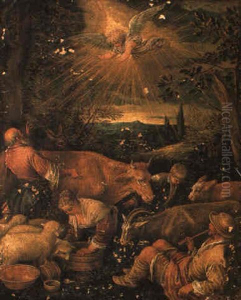 The Annunciation To The Shepherds Oil Painting by Leandro da Ponte Bassano