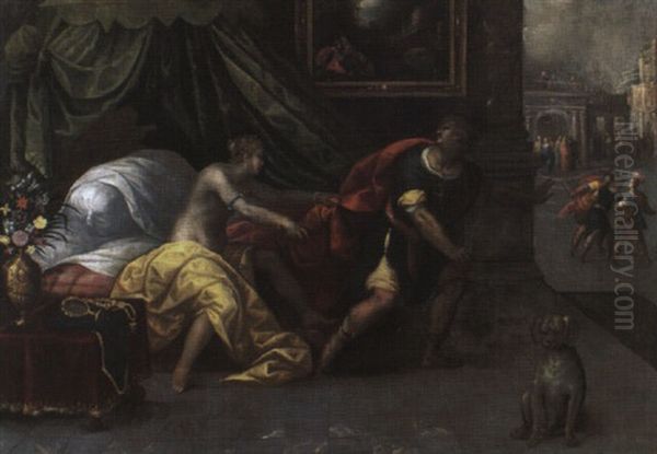 Potiphar, Die Frau Des Pharaos Und Josef Von Zgypten Oil Painting by Leandro da Ponte Bassano