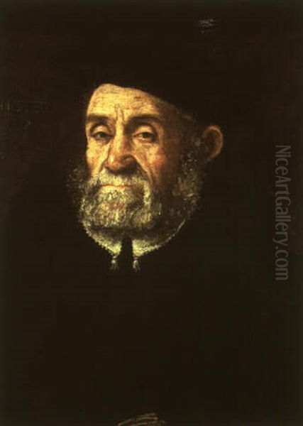 Portrait Of An Old Man Oil Painting by Leandro da Ponte Bassano