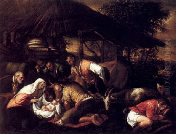 The Adoration Of The Shepherds Oil Painting by Leandro da Ponte Bassano