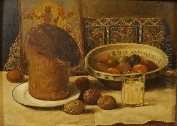 Easter Meal Oil Painting by Ludovic Bassarab