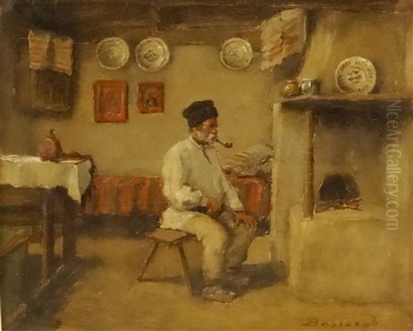 Near The Hearth Oil Painting by Ludovic Bassarab