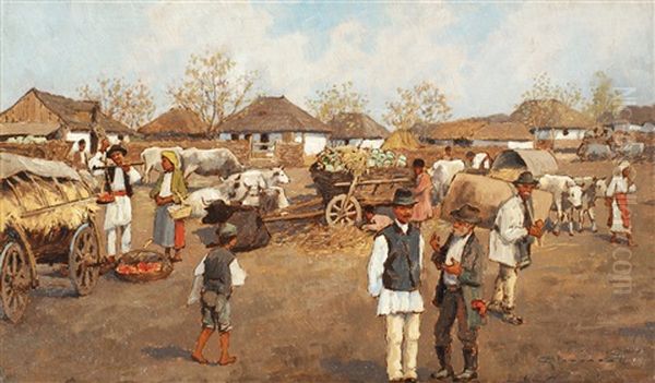 The Sunday Fair Oil Painting by Ludovic Bassarab