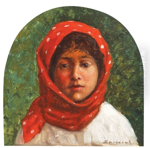 The Red Kerchief Oil Painting by Ludovic Bassarab