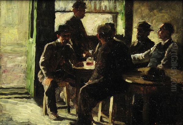 At The Pub Oil Painting by Ludovic Bassarab