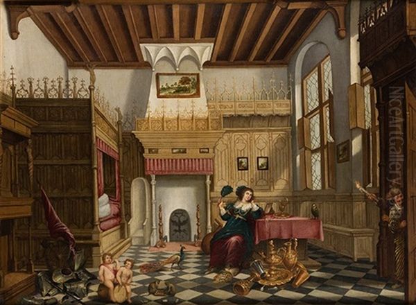 Escena De Interior Con Cortesana Oil Painting by Bartholomeus Van Bassen