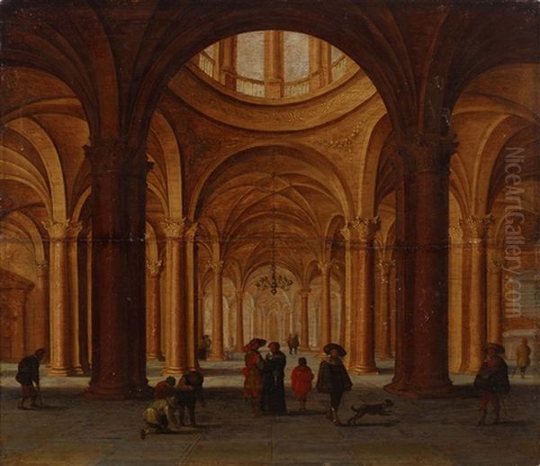 Kyrkointerior Oil Painting by Bartholomeus Van Bassen