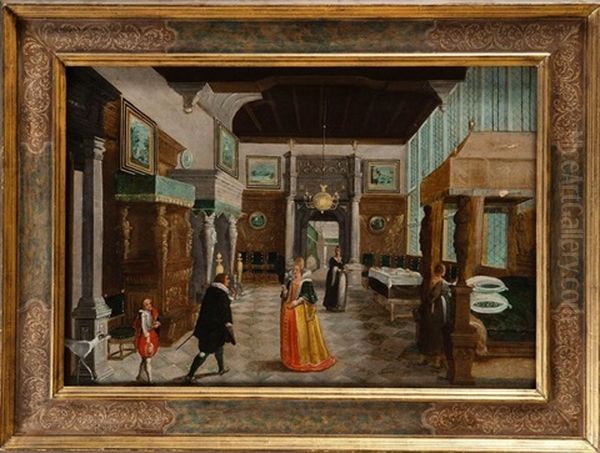 La Visite A La Courtisane Oil Painting by Bartholomeus Van Bassen