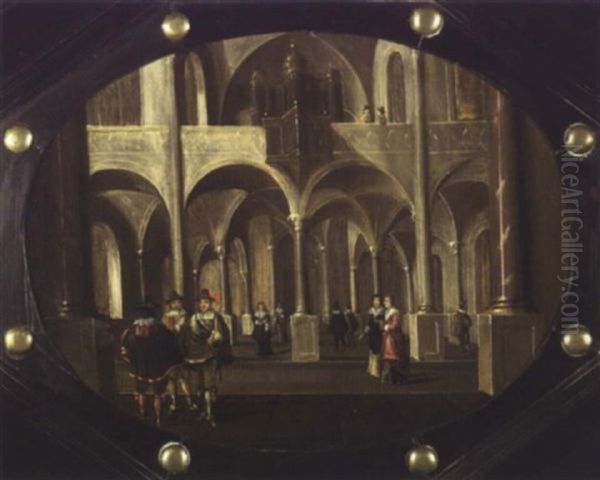 Interieur D'eglise Anime Oil Painting by Bartholomeus Van Bassen