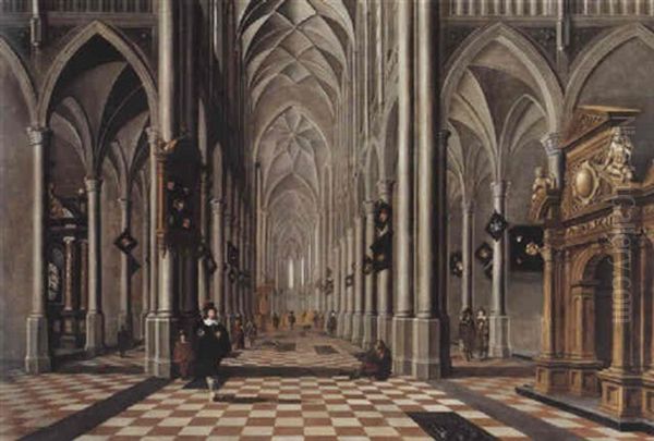 Interieur D'eglise Anime Oil Painting by Bartholomeus Van Bassen