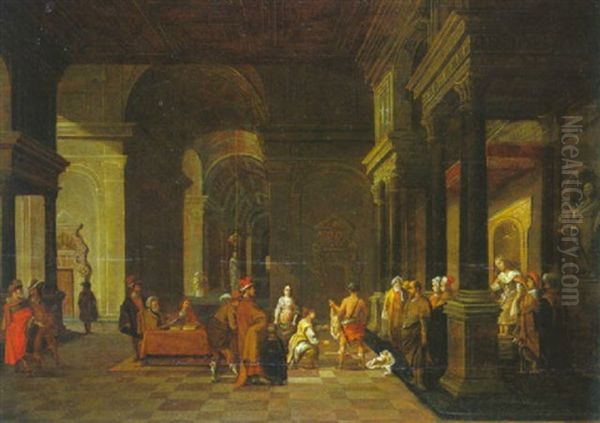 Palastinterieur Mit Dem Salomonischen Urteil Oil Painting by Bartholomeus Van Bassen